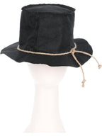 Burlap Scarecrow Top Hat, Black