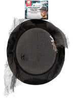 Gothic Distressed Linen Style Trilby Hat, Grey