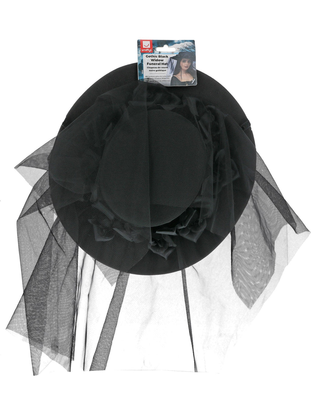 Gothic Black Widow Funeral Hat