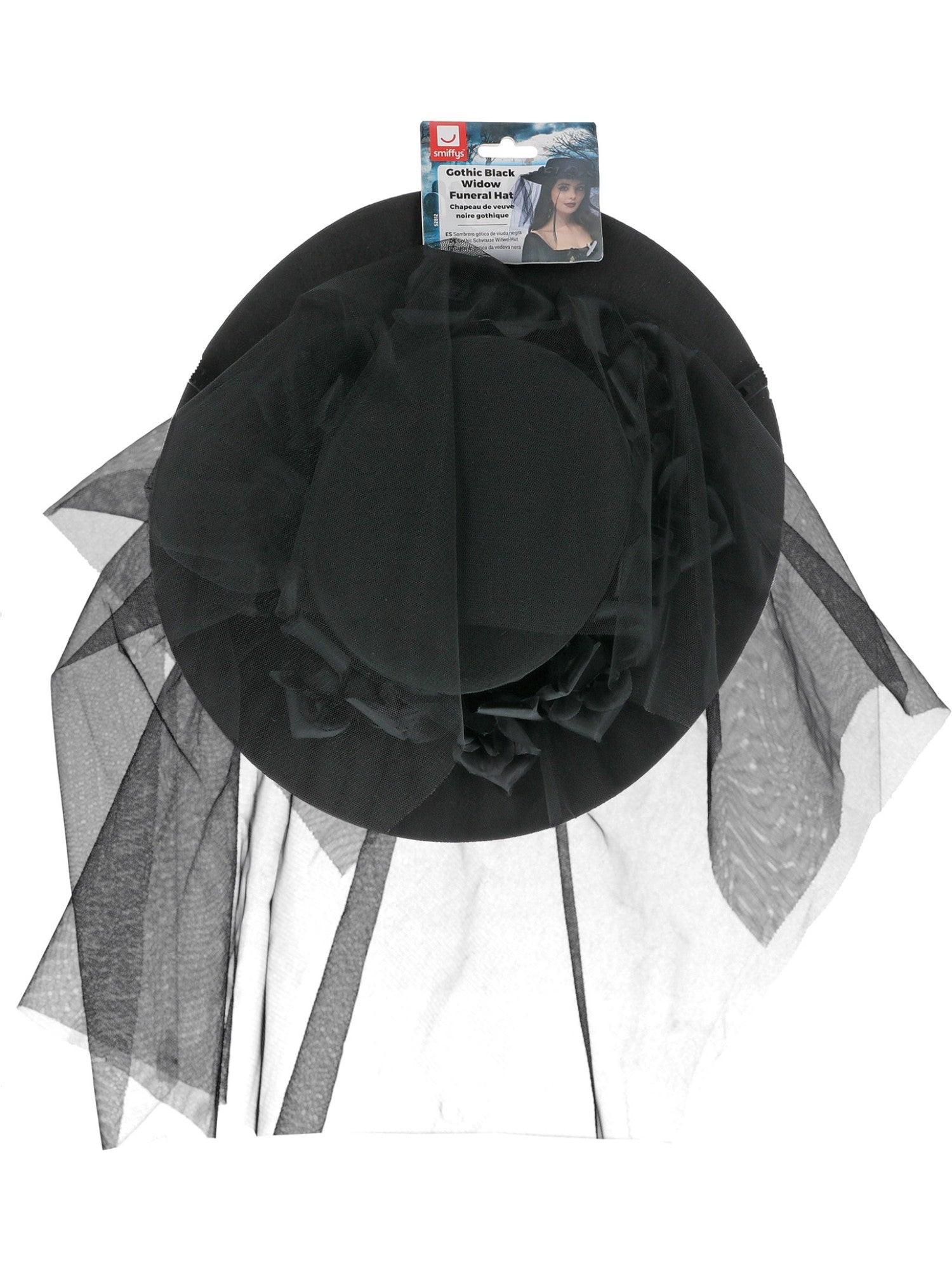 Gothic Black Widow Funeral Hat