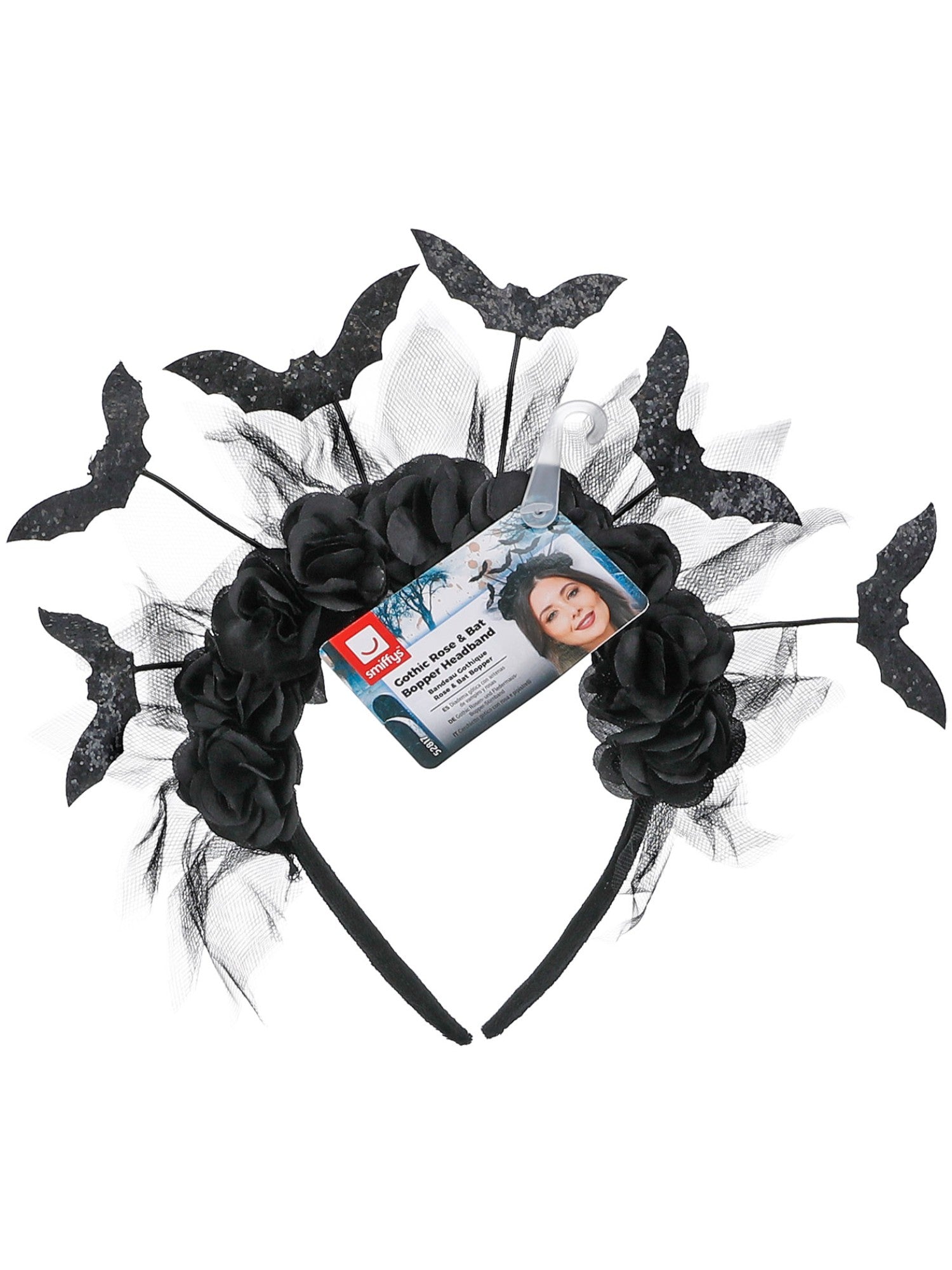 Gothic Rose & Bat Bopper Headband