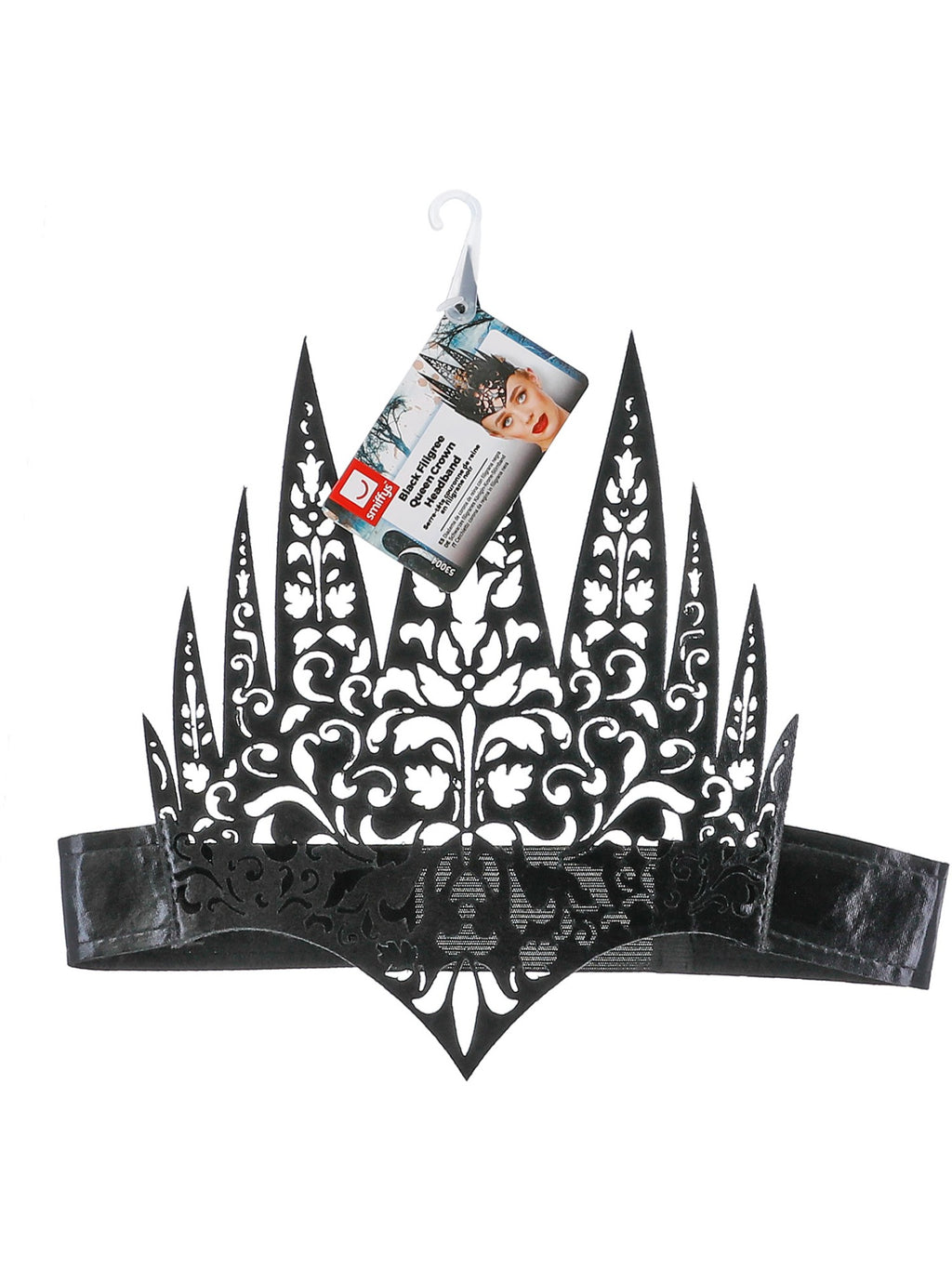 Black Filigree Queen Crown Headband
