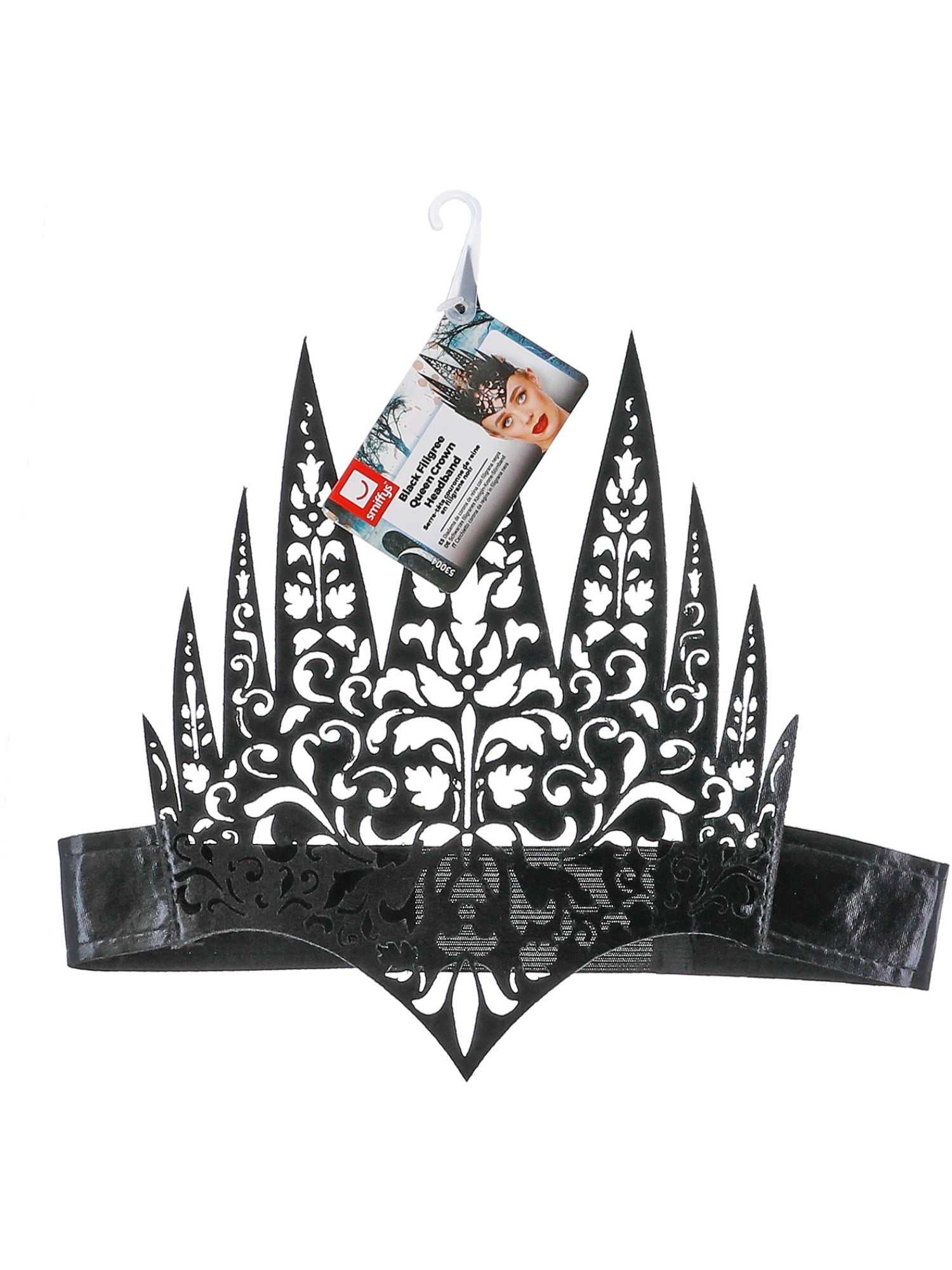 Black Filigree Queen Crown Headband