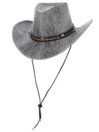 Grey Western Distressed Cowboy Hat