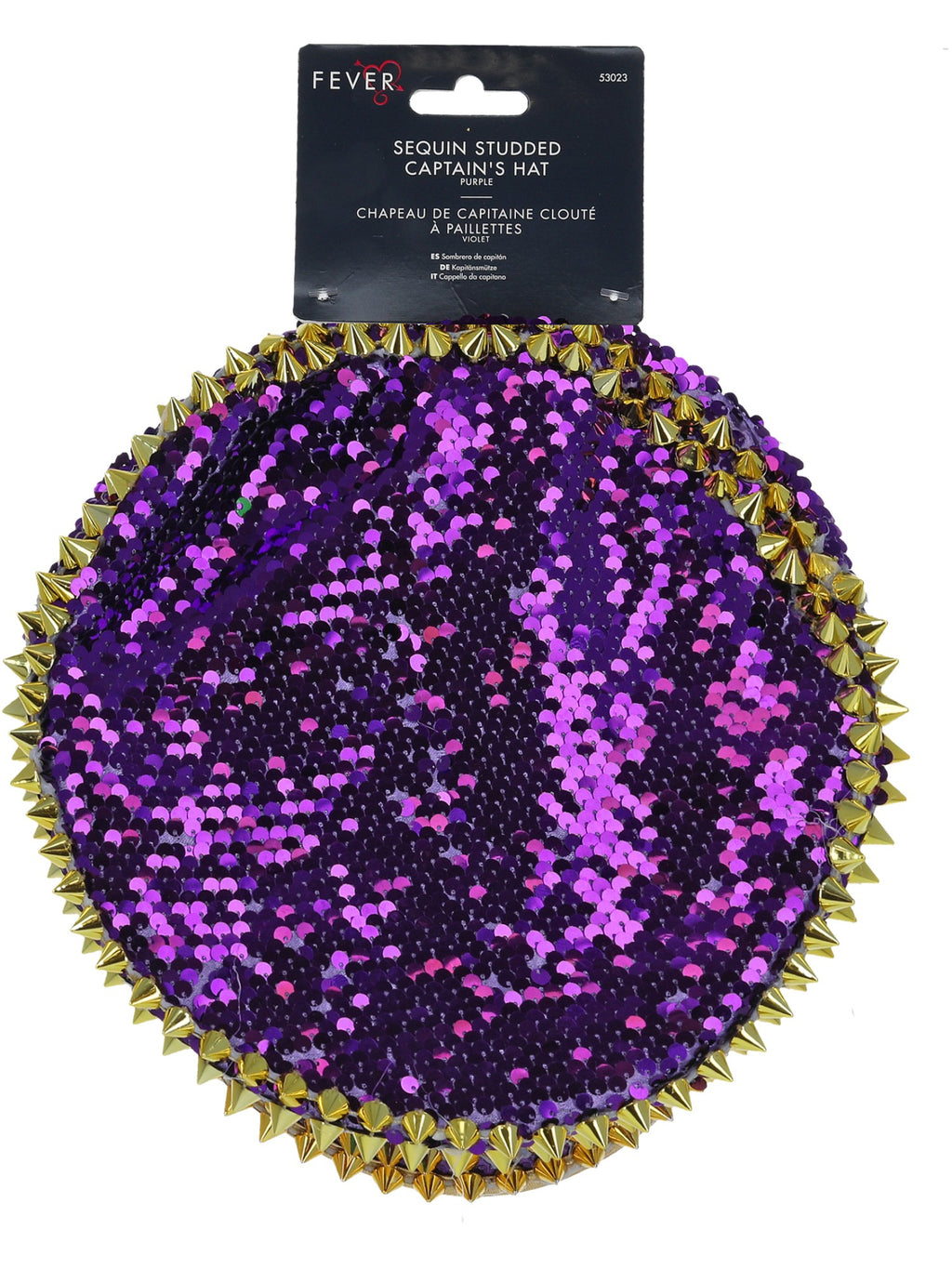 Fever Deluxe Sequin Studded Captains Hat, Purple