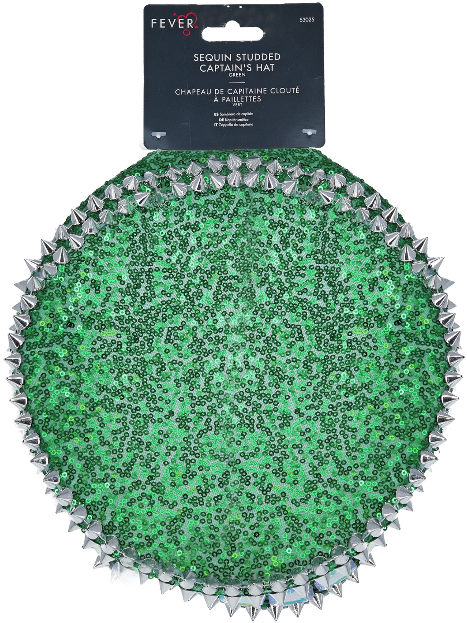 Fever Deluxe Sequin Studded Captains Hat, Green