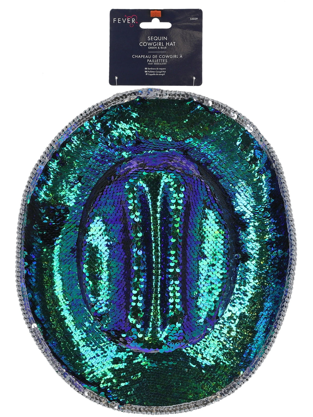 Fever Deluxe Sequin Cowgirl Hat, Iridescent Green