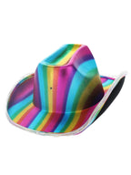 LED Light Up Metallic Cowboy Hat, Rainbow