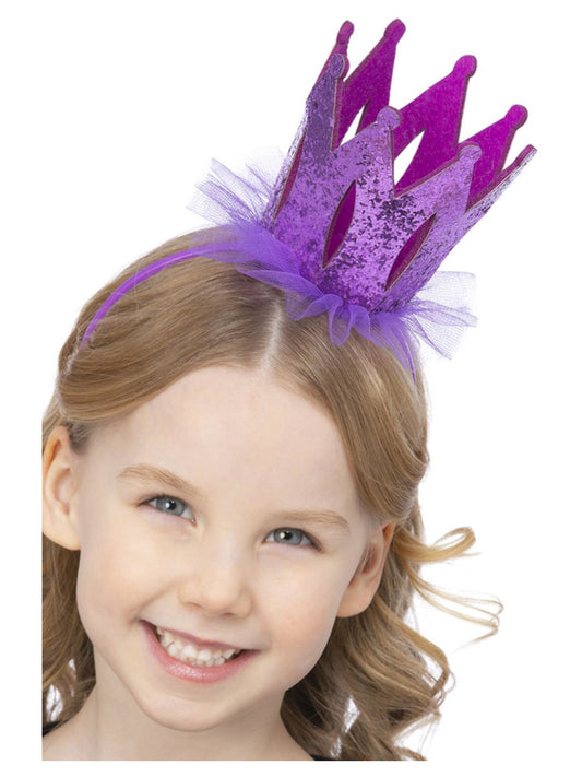 Purple Glitter Crown Headband