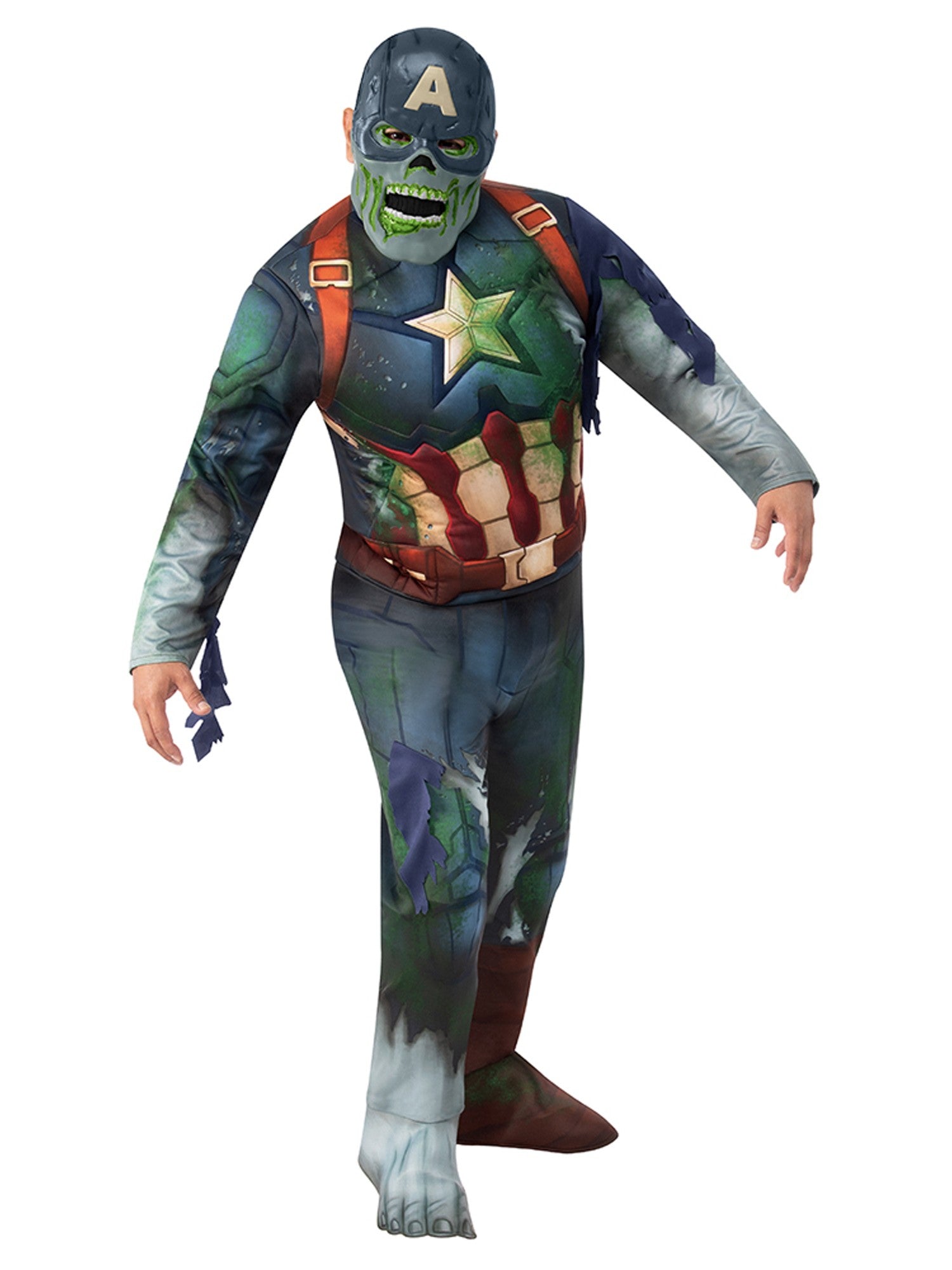Adult Deluxe Zombie Captain America Costume From Marvel