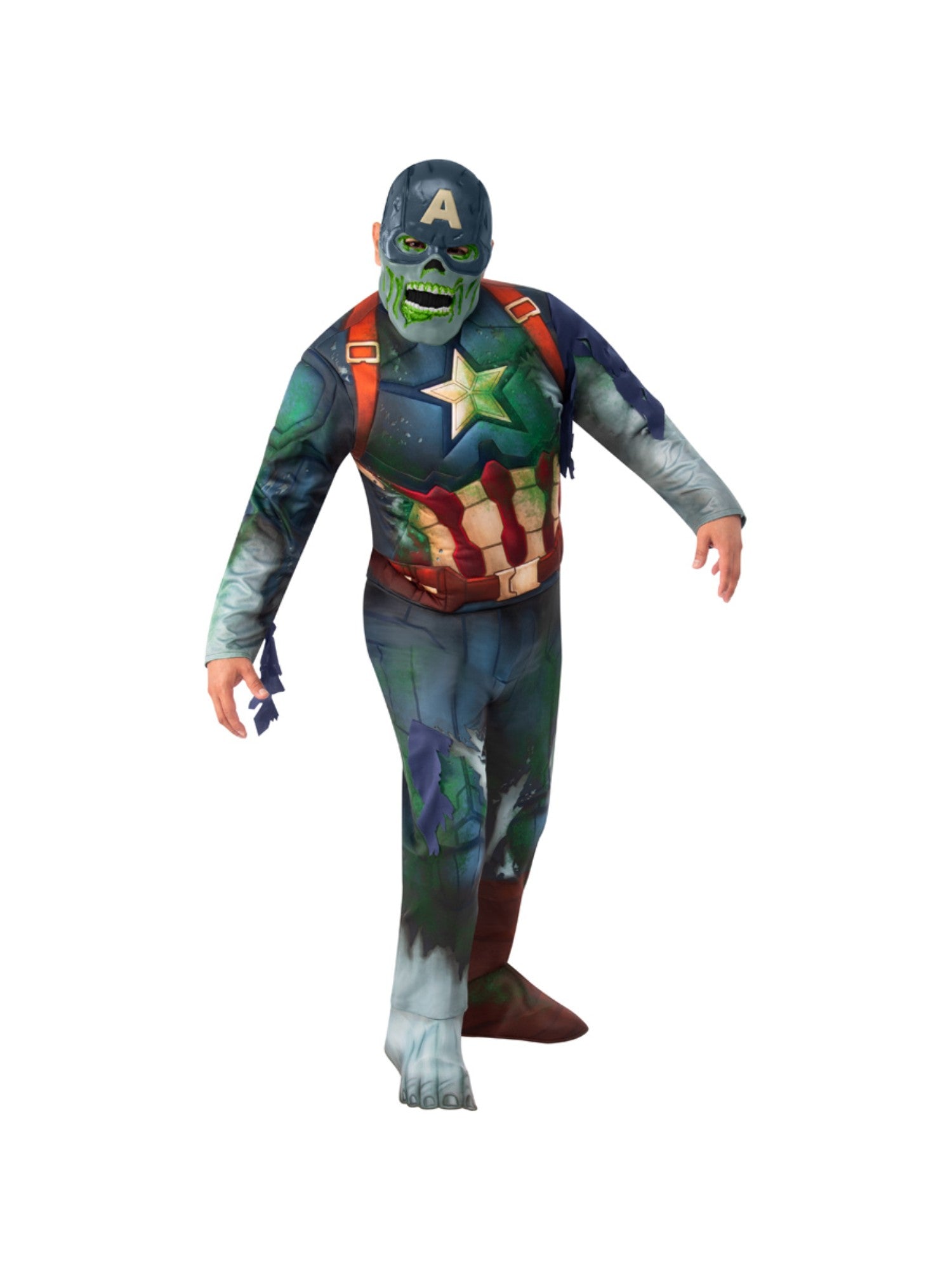 Adult Deluxe Zombie Captain America Costume From Marvel
