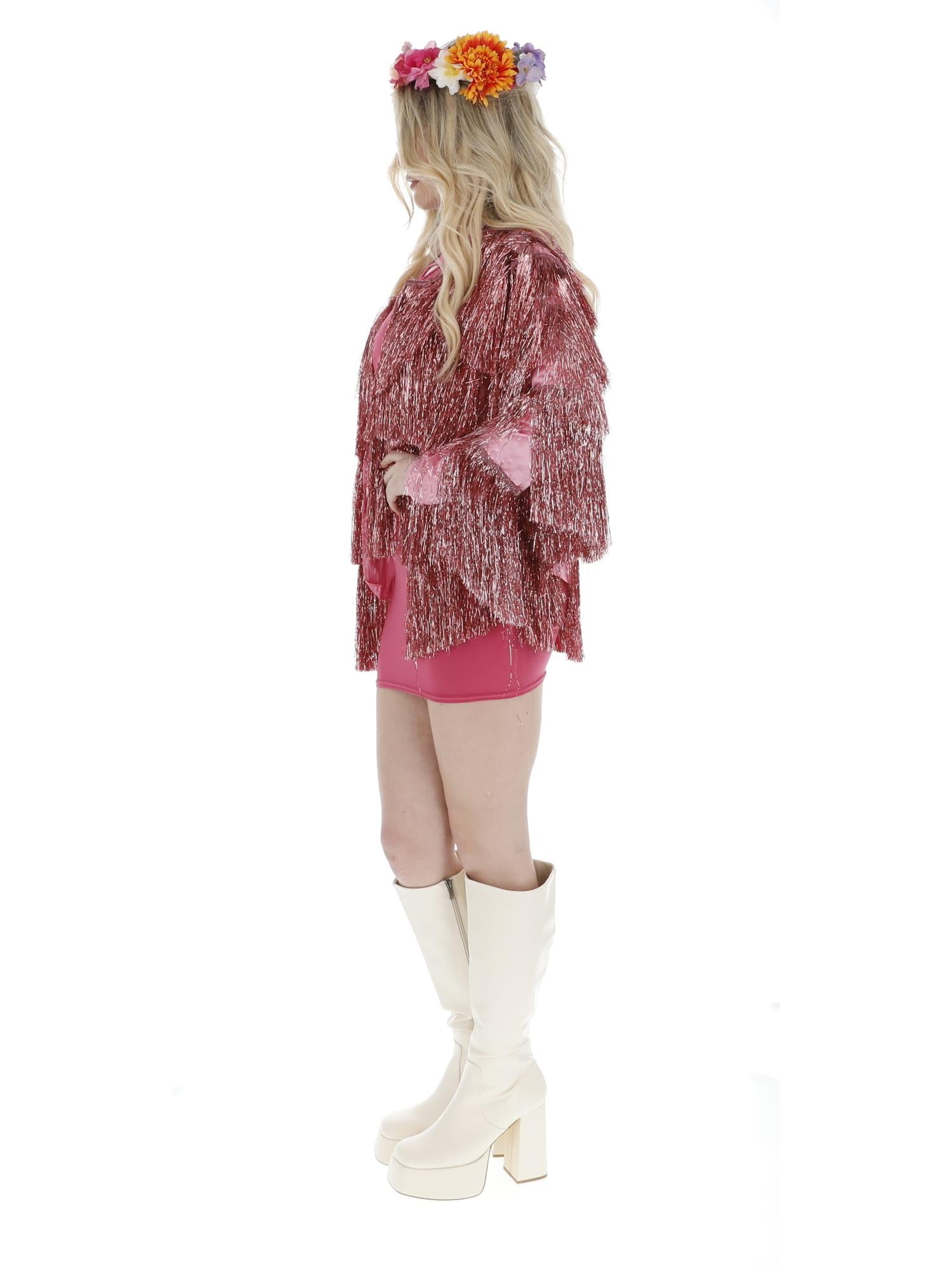 Fever Tinsel Festival Jacket, Pink