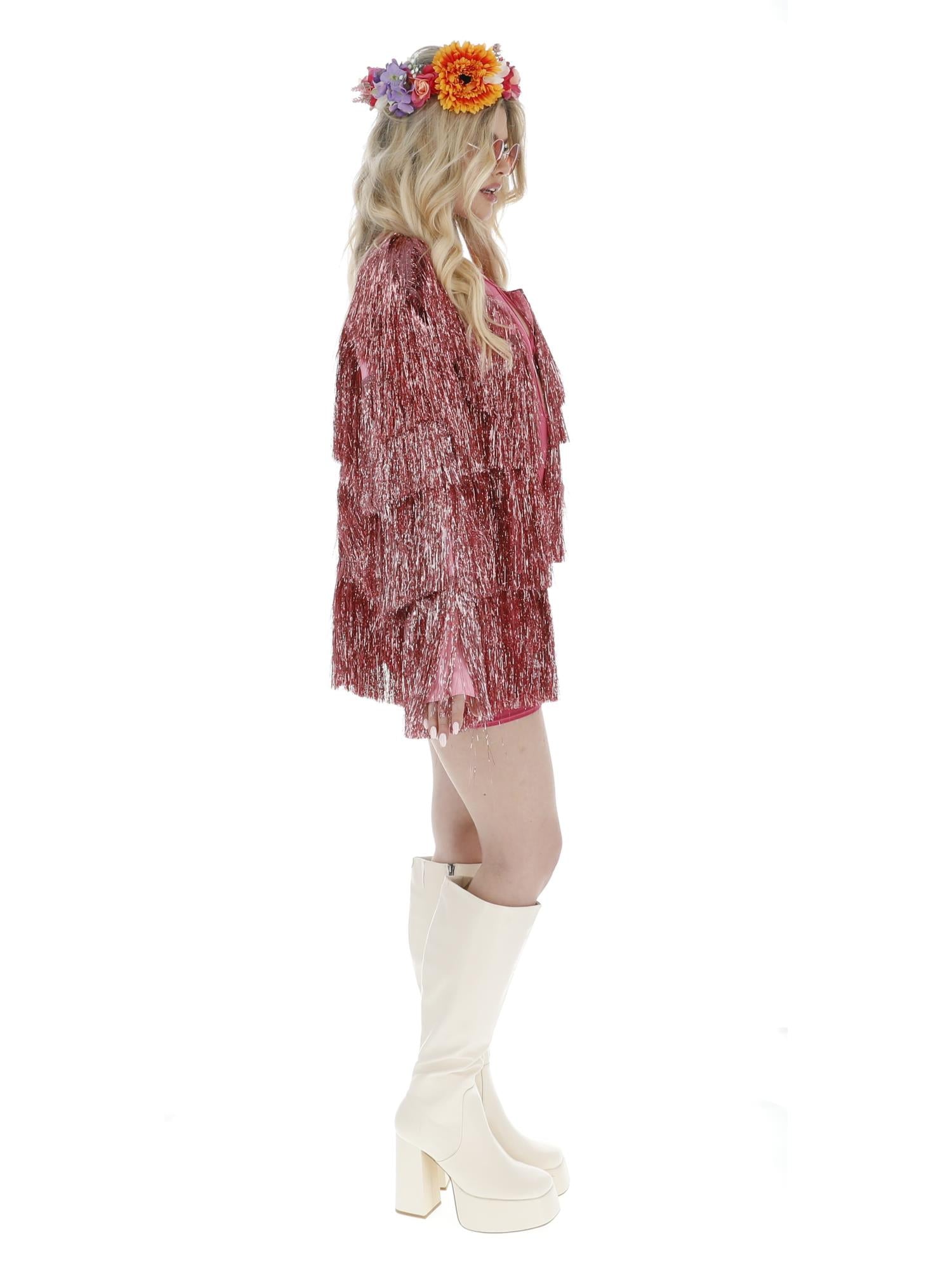 Fever Tinsel Festival Jacket, Pink