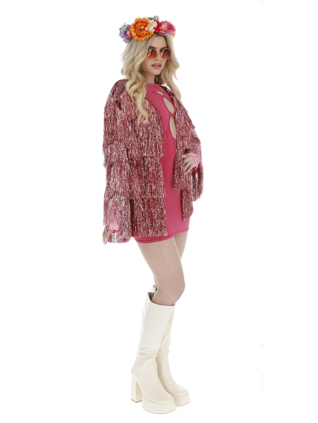Fever Tinsel Festival Jacket, Pink