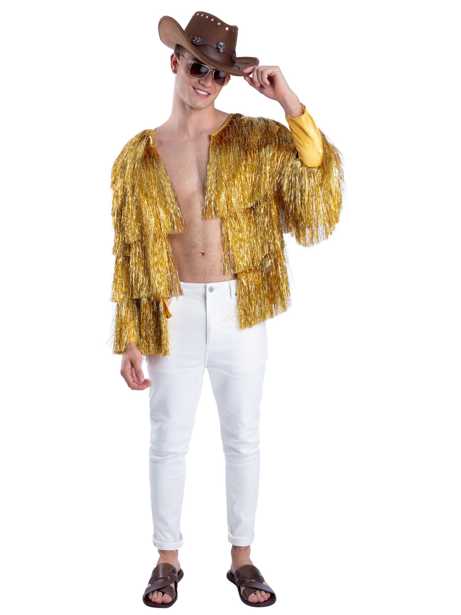 Fever Tinsel Festival Jacket, Gold Smiffys Fever Tinsel Festival Jacket, Gold Smiffys