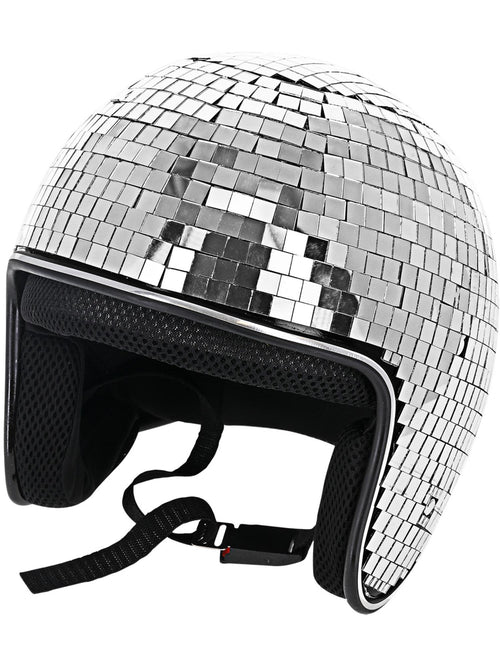 disco ball motorcycle helmet Deluxe Disco Ball Helmet, Silver – Smiffys