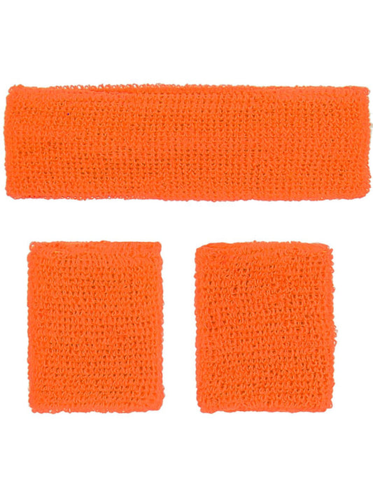 80s Neon Sweatbands, Orange