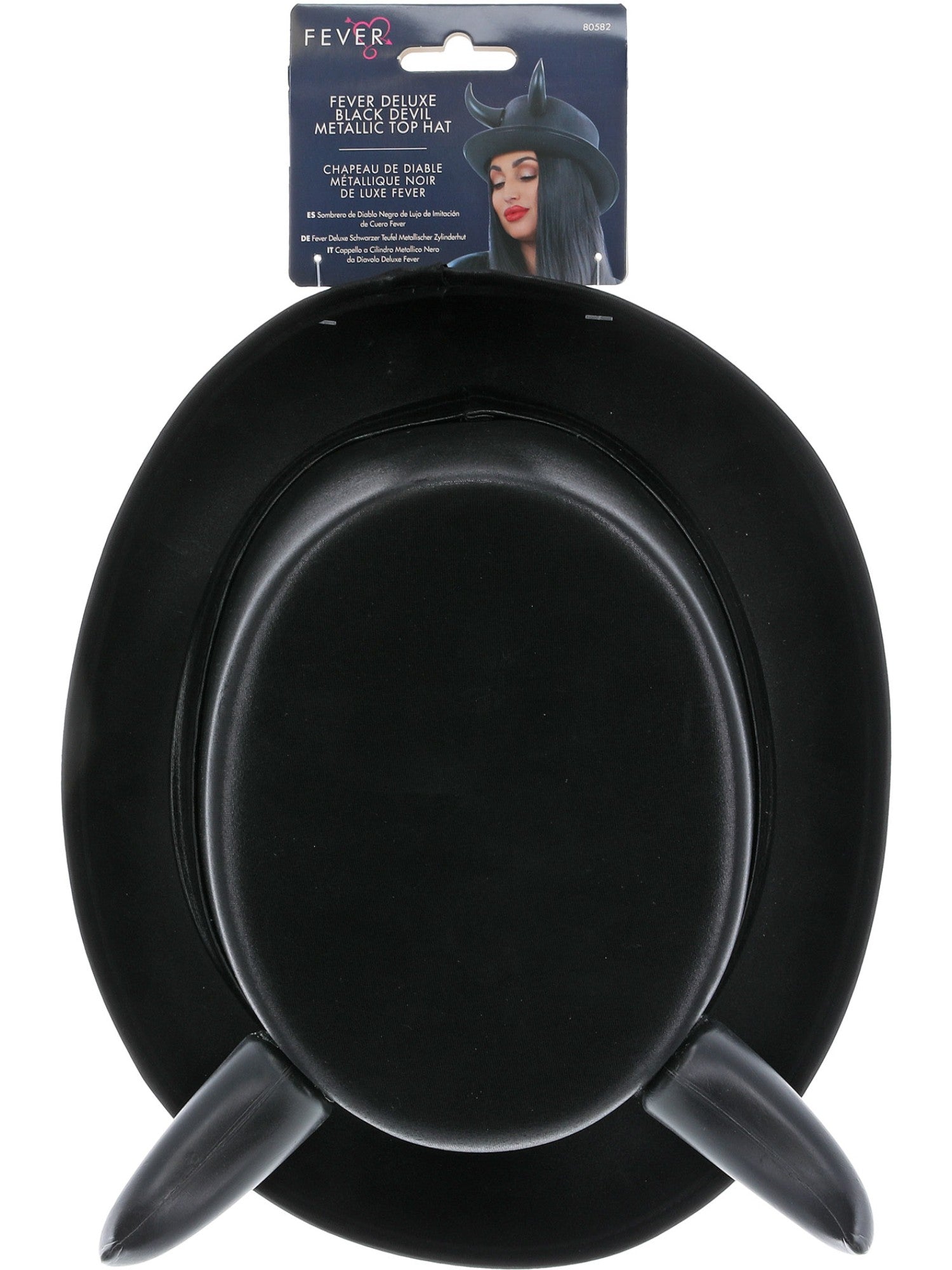 Fever Deluxe Black Devil Metallic Top Hat