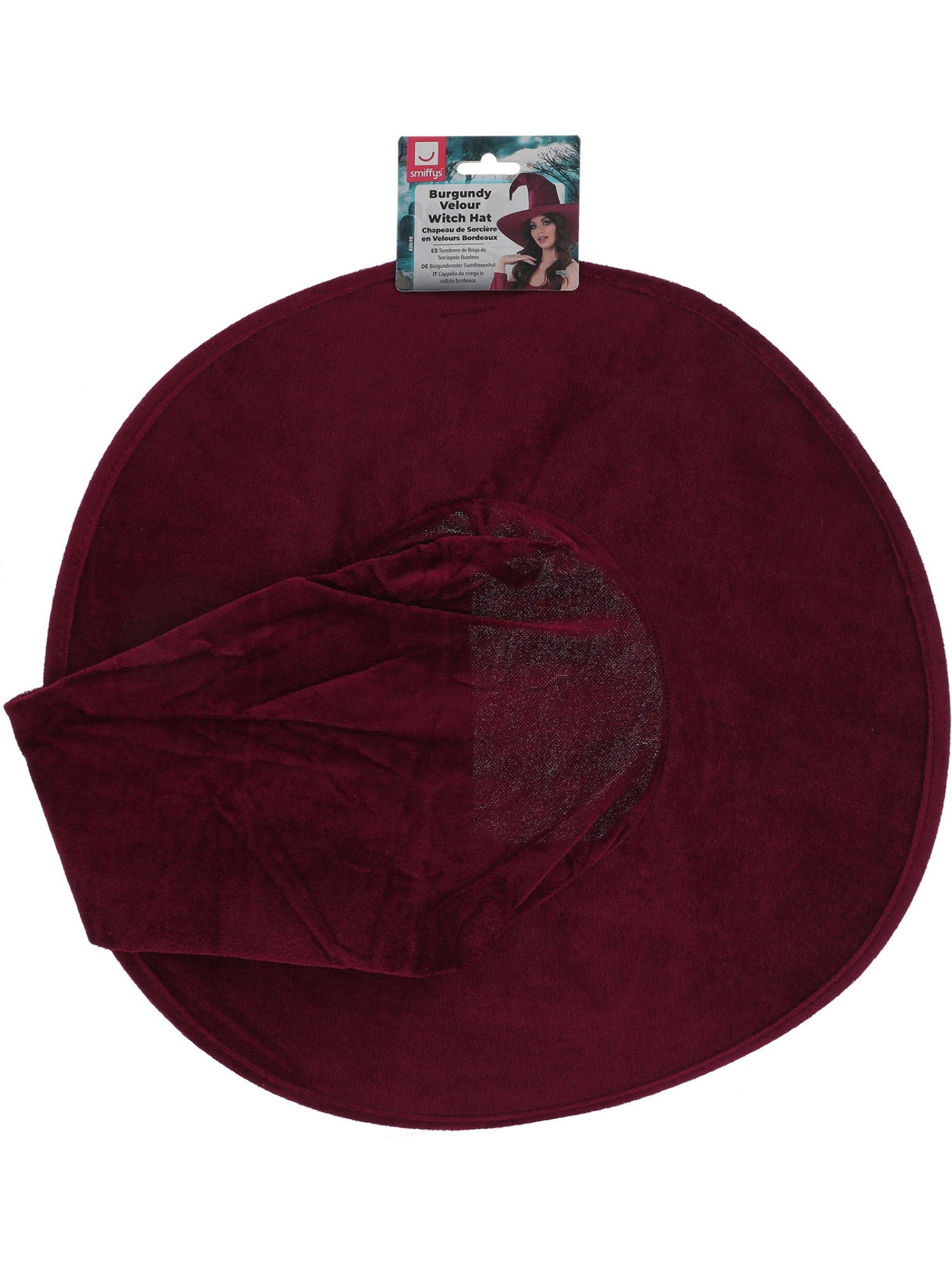 Burgundy Velour Witch Hat