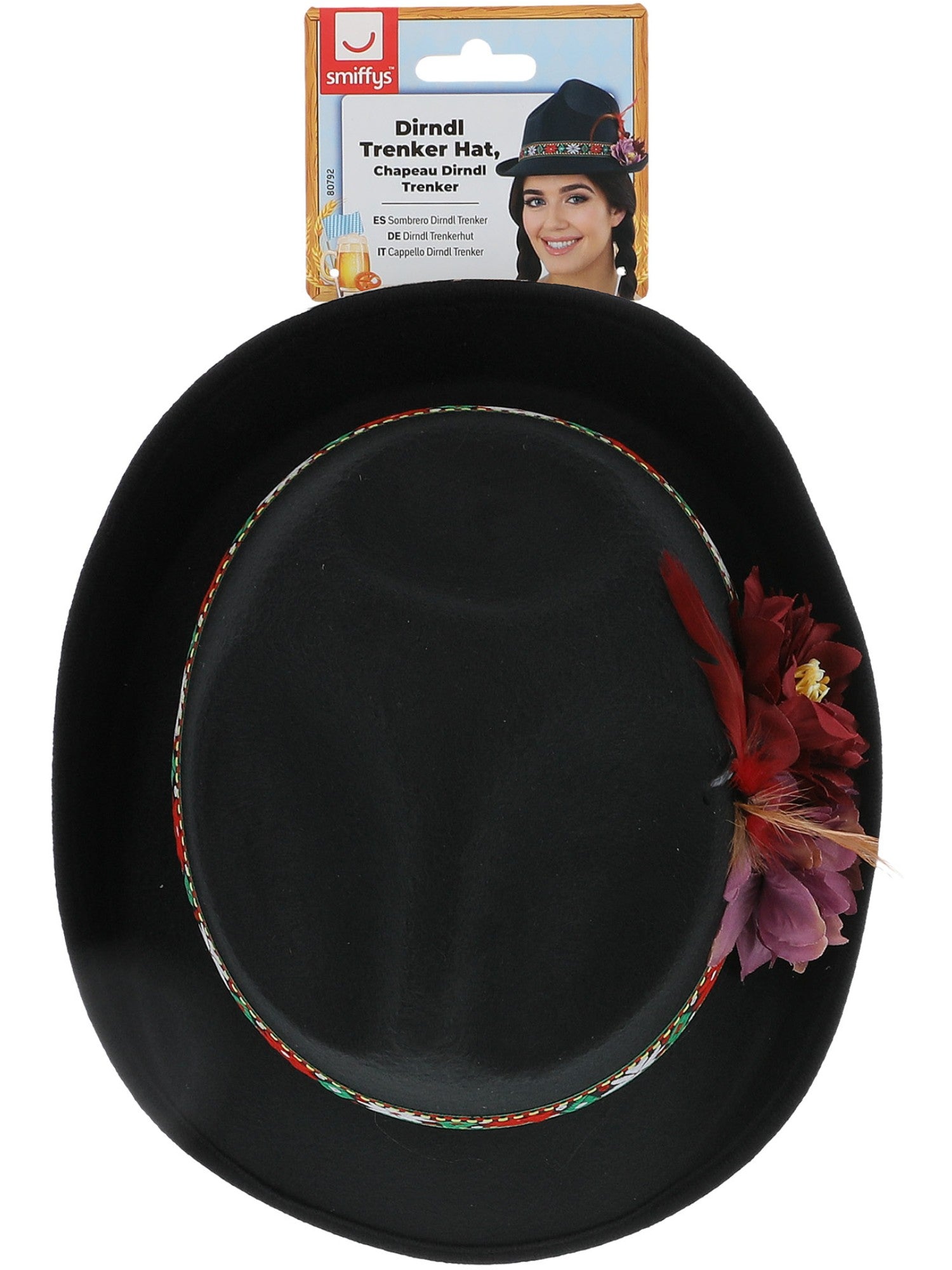 Dirndl Trenker Hat, with Feathers & Flowers