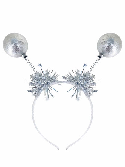 Silver Metallic Ball Bopper Headband