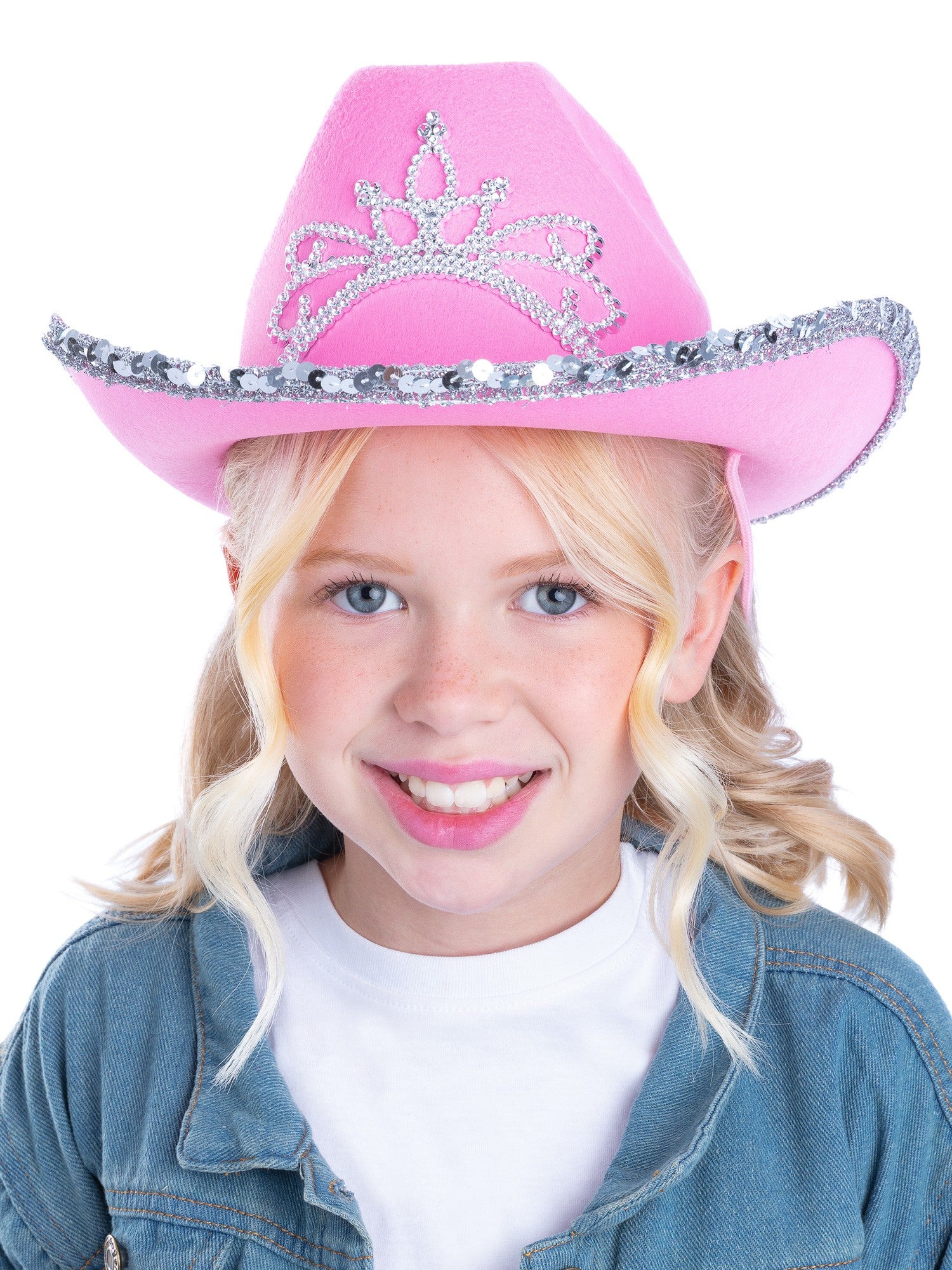 Girls Pink Tiara Cowboy Hat