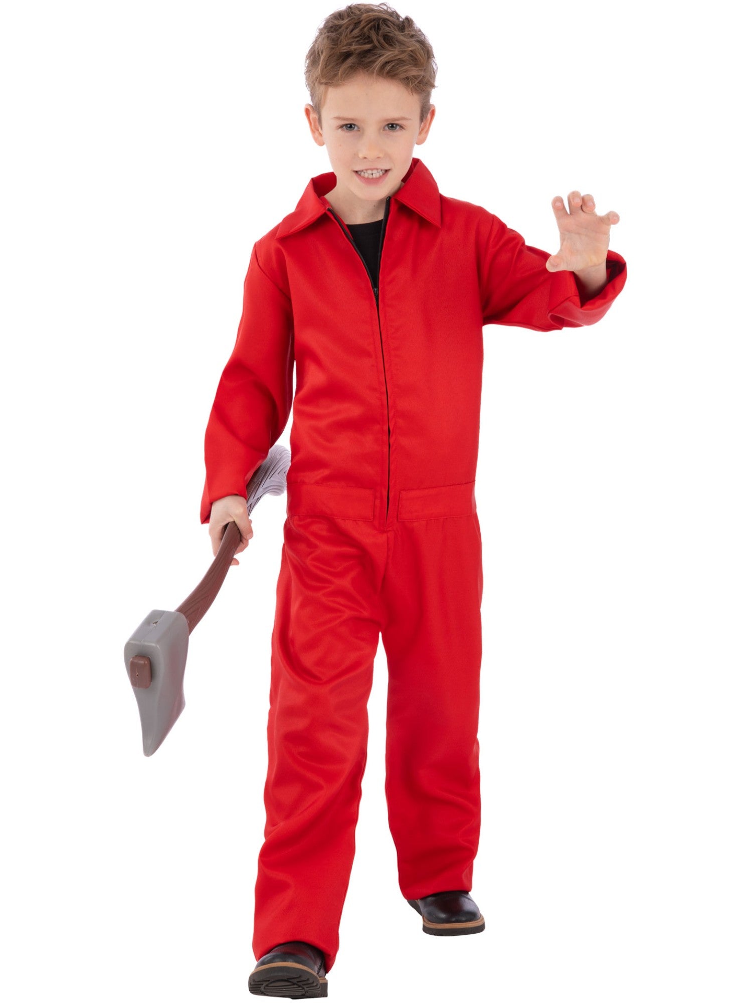 Kids Unisex Red Boiler Suit Costume