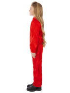 Kids Unisex Red Boiler Suit Costume