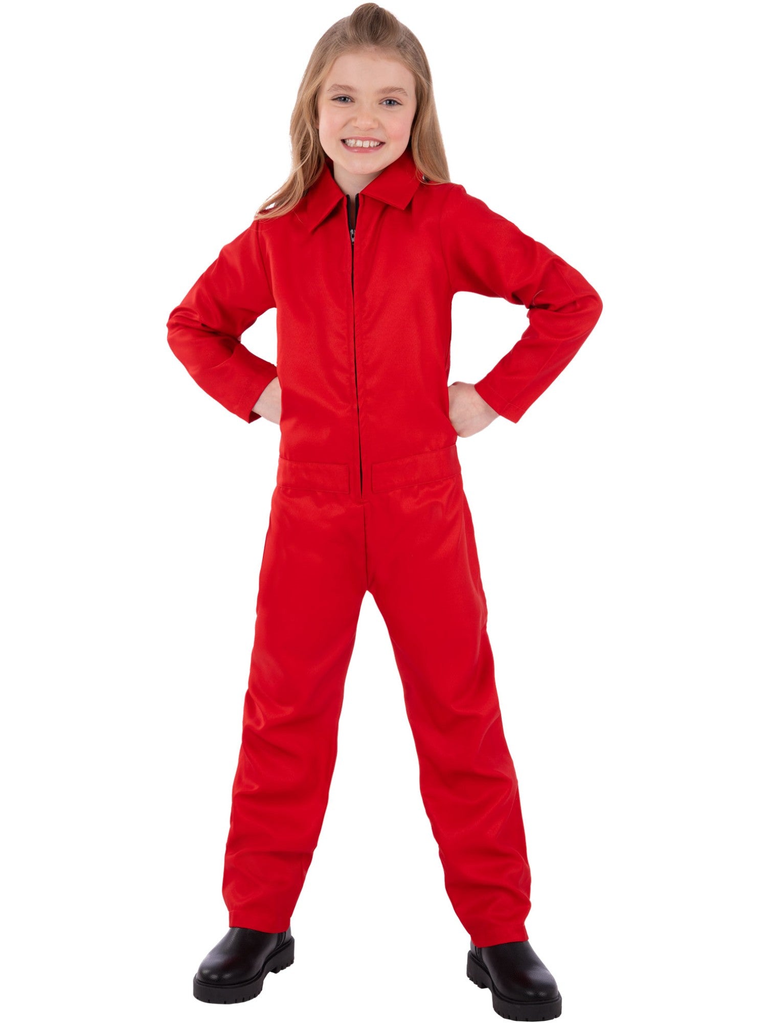 Kids Unisex Red Boiler Suit Costume