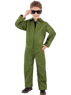 Kids Unisex Green Boiler Suit Costume