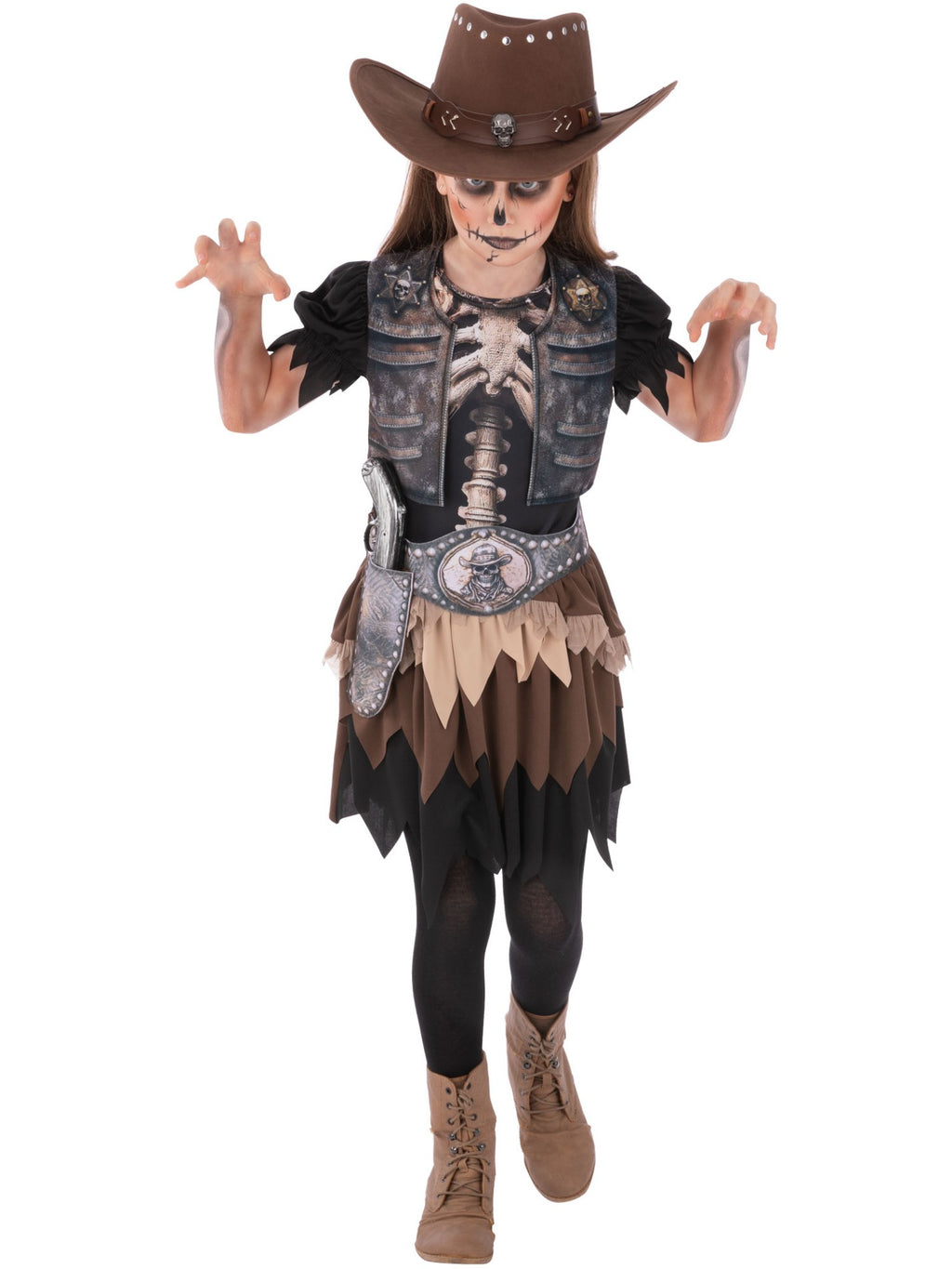 Kids Skeleton Cowgirl Costume