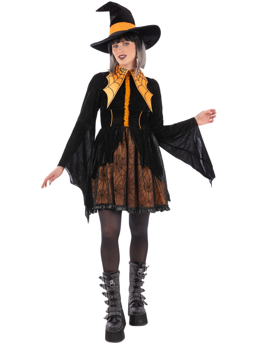 Orange Cosplay Spider Witch Costume