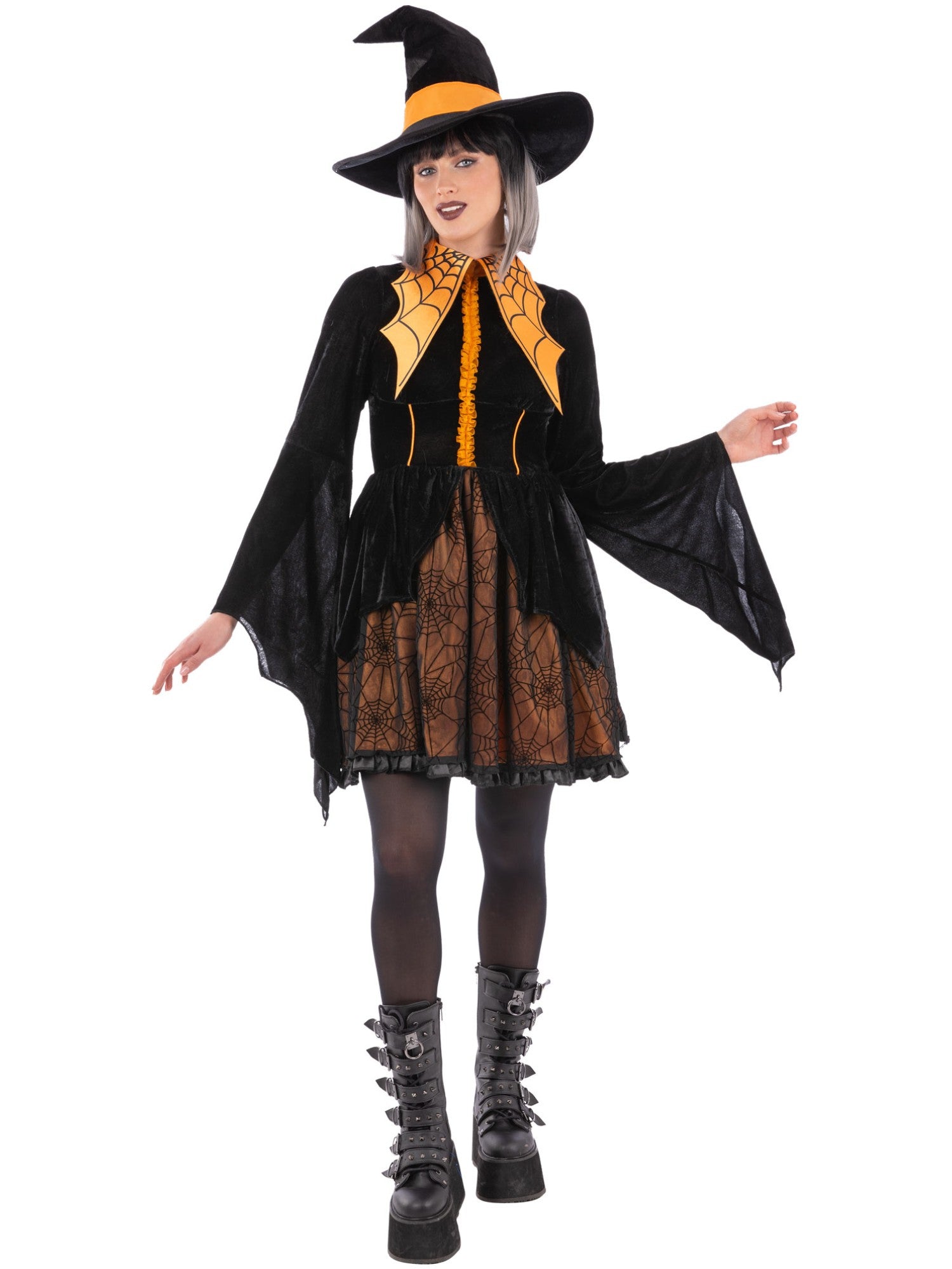 Orange Cosplay Spider Witch Costume