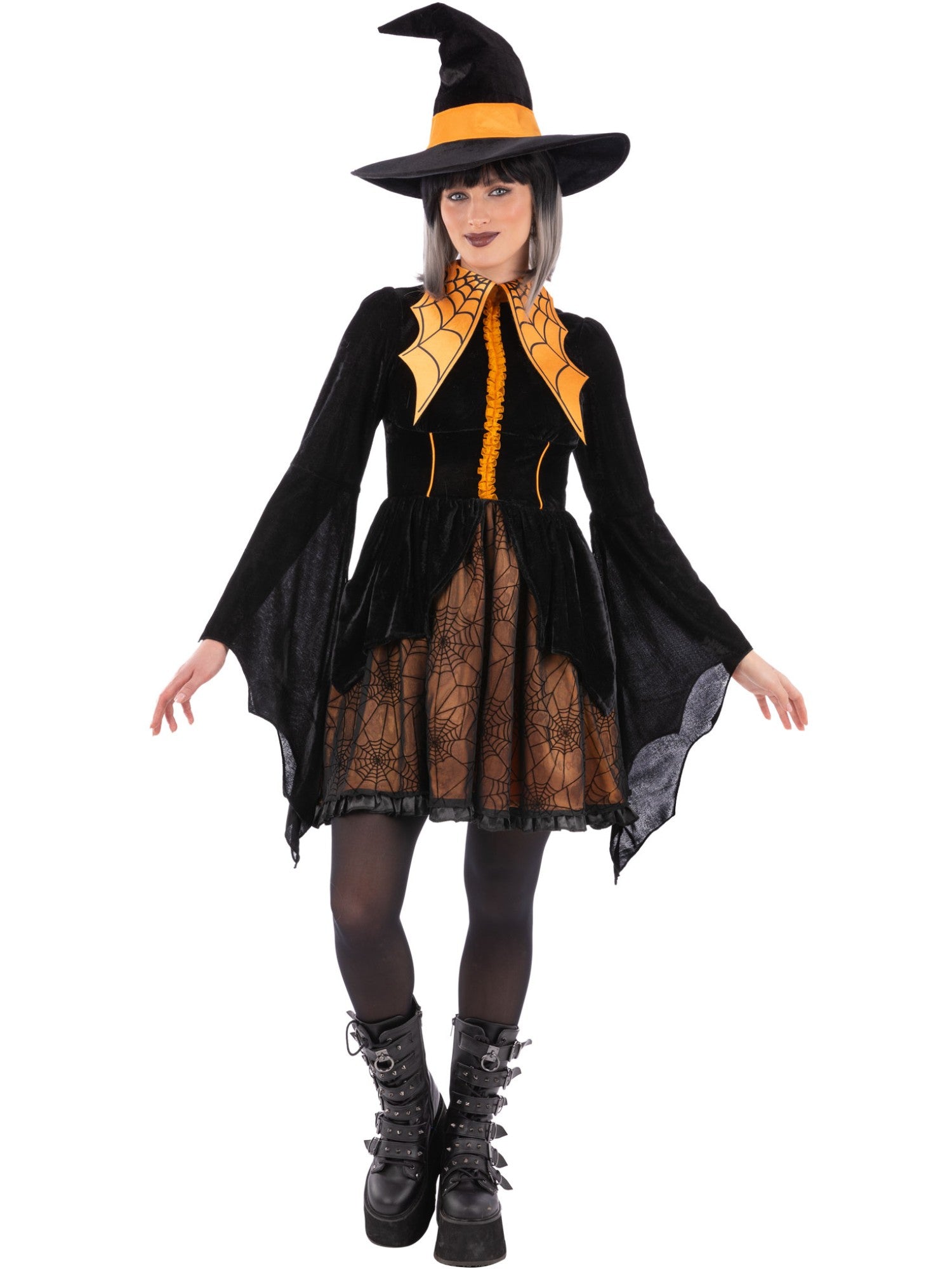 Orange Cosplay Spider Witch Costume