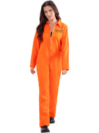 Escaped Prisoner Ladies Orange Boiler Suit Costume