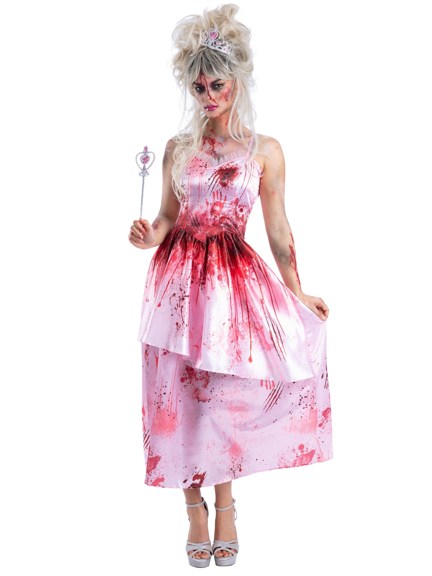 Zombie Pink Princess Costume with Dress, Tiara & Wand – Smiffys