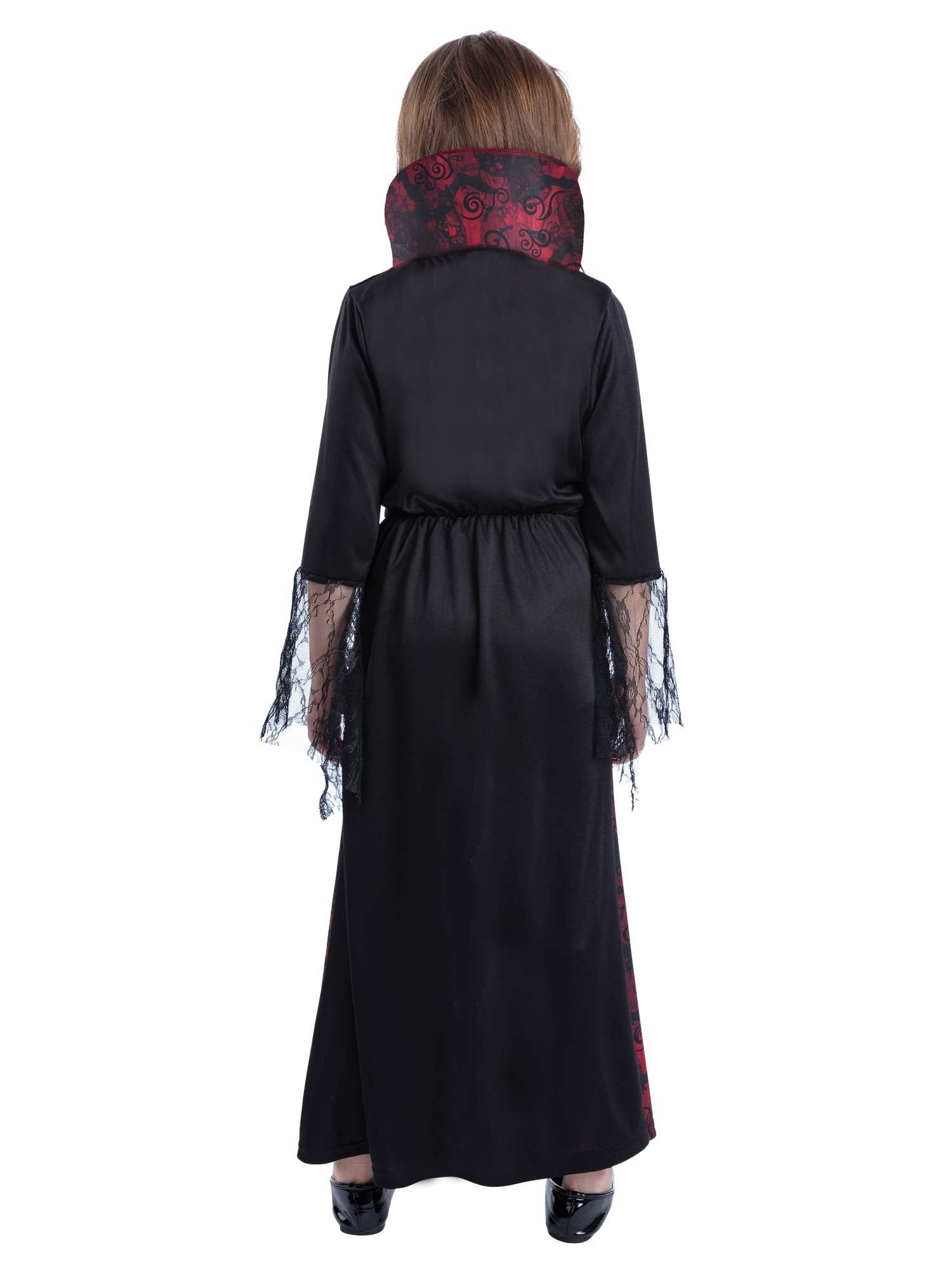 Vampiress Costume with Dress & Attached Collar