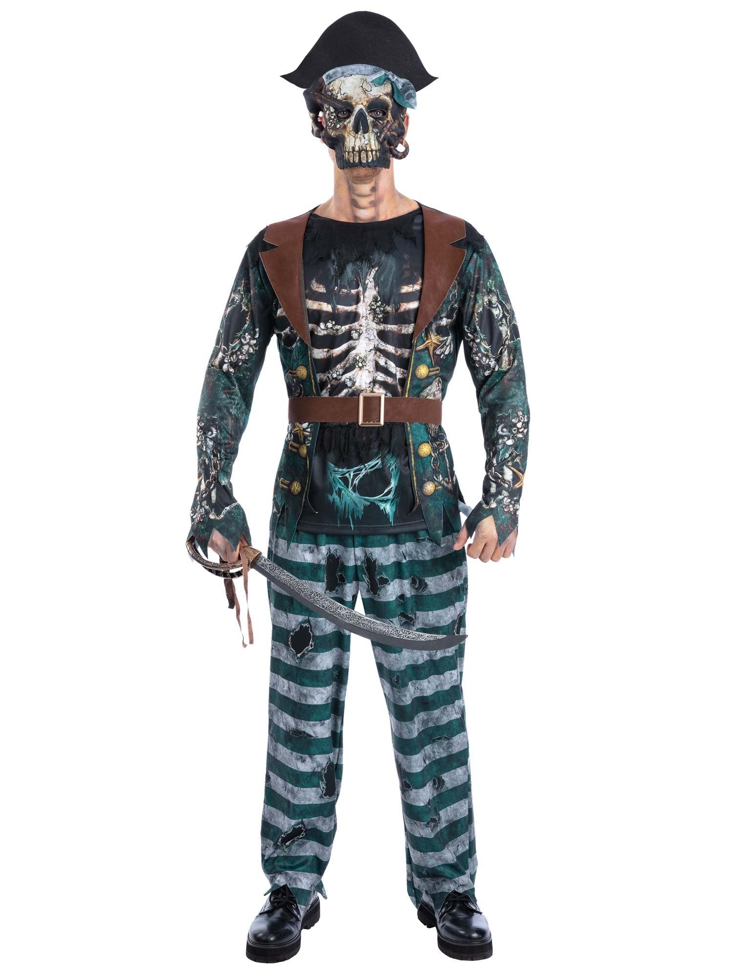 Skeleton Mens Pirate Captain Costume