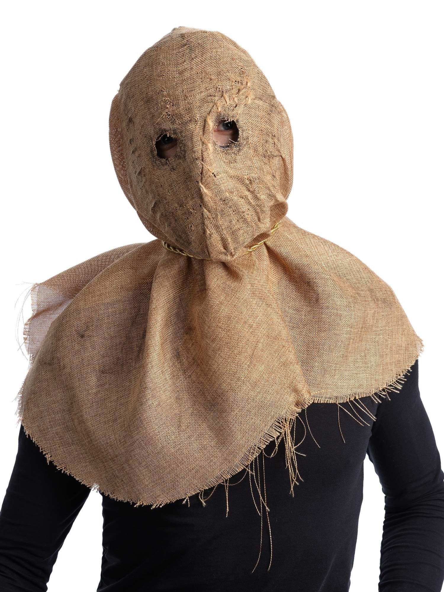 Hesian Mask Burlap Hessian Scarecrow Sack Mask with Button Eye & Stitched Mouth ...