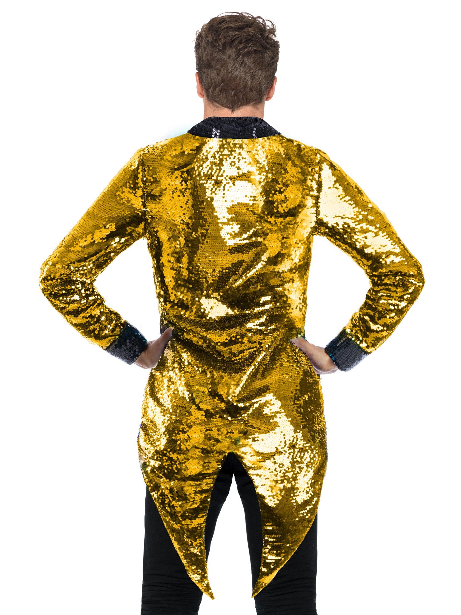 Unisex Sequin Tailcoat Jacket Gold & Silver