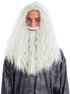 Sorcerer Wig & Beard Set White