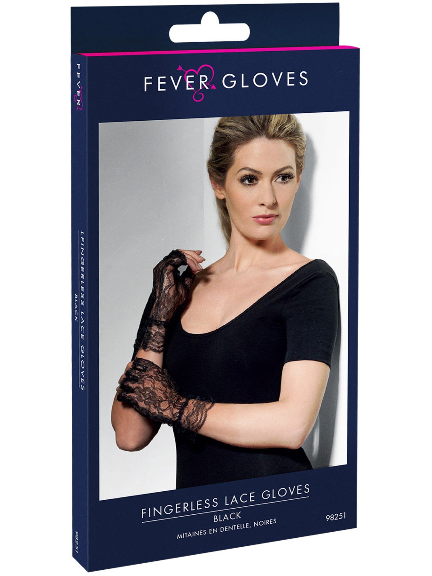 Fingerless Lace Gloves, Black – Smiffys