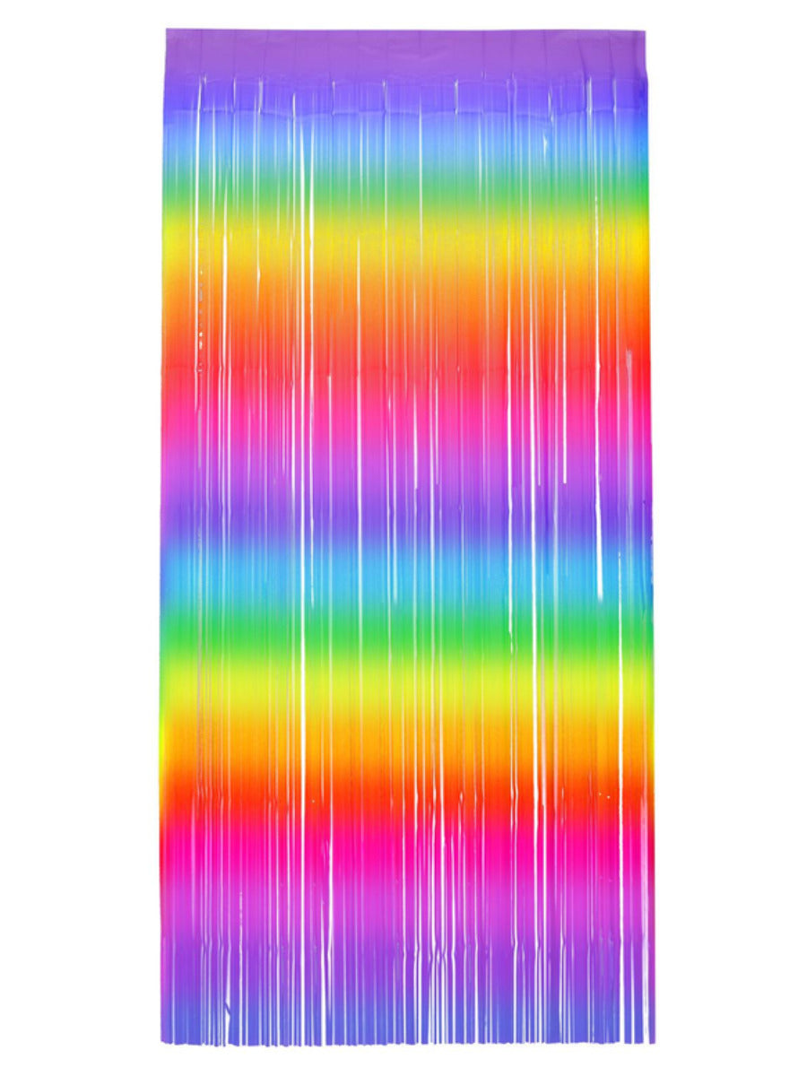 Matt Fringe Curtain Backdrop, Rainbow Stripe