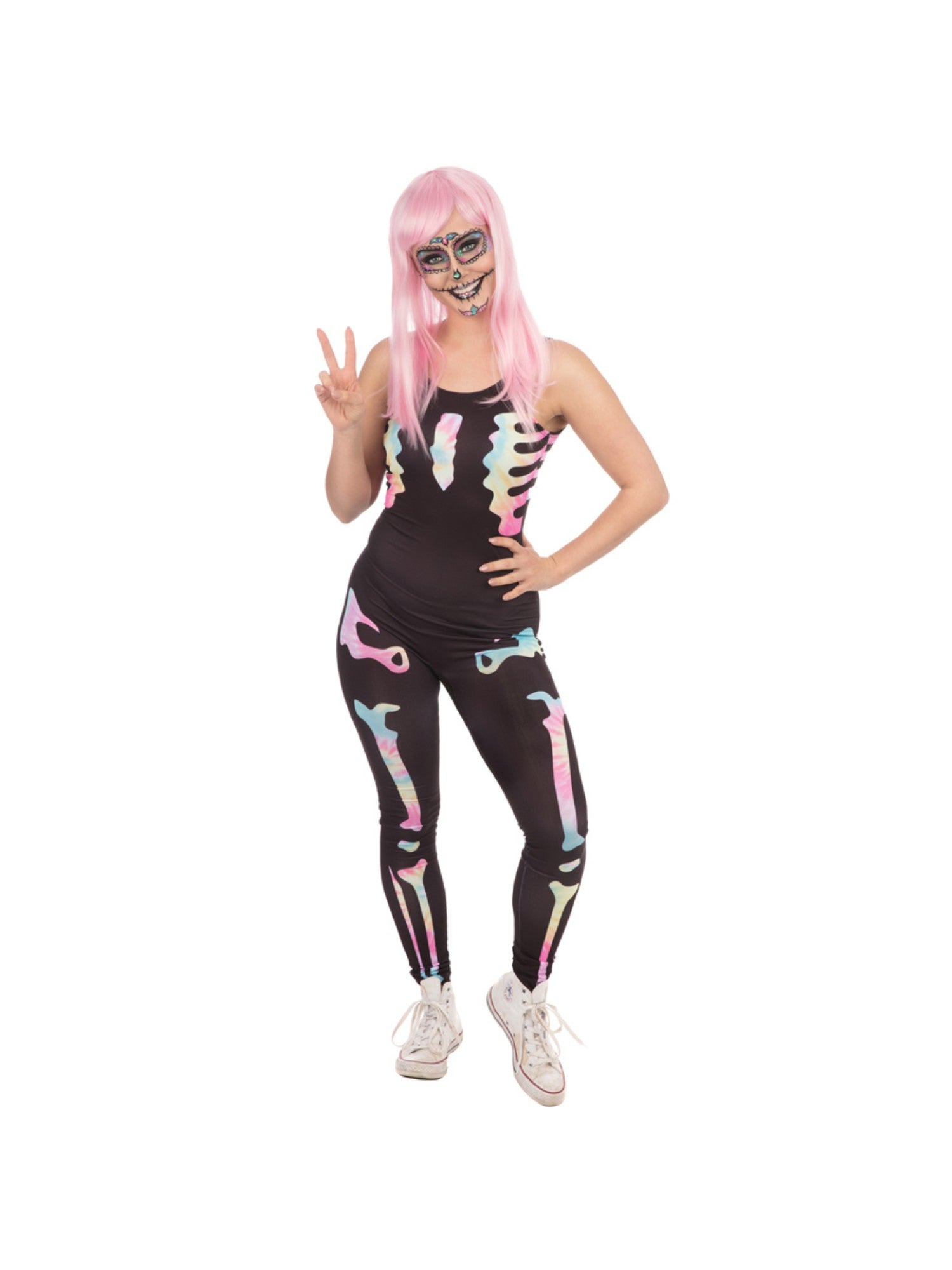 Skeleton Adult Black Jumpsuit
