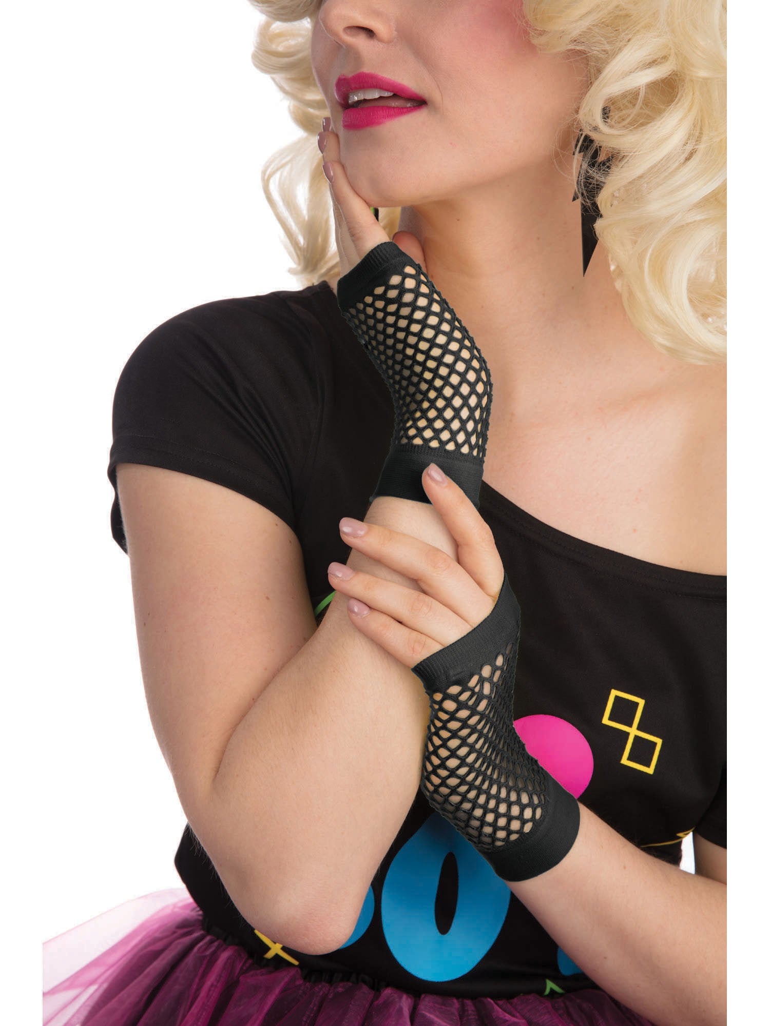 Black Fishnet Gloves Costume Accessory