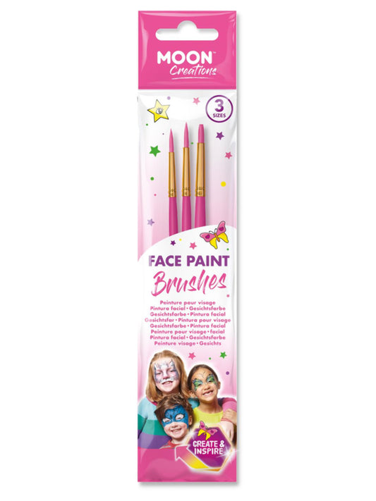 Moon Creations Face Paint Brushes, Pink