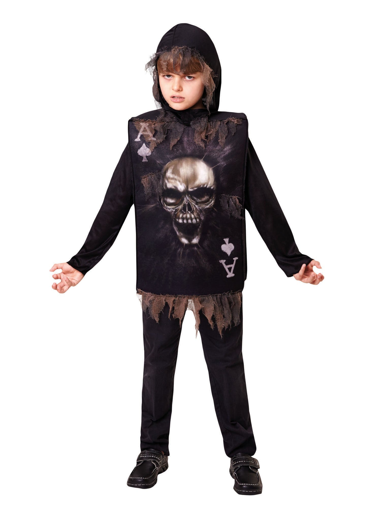 Kids Skeleton Tabard & Hood Costume