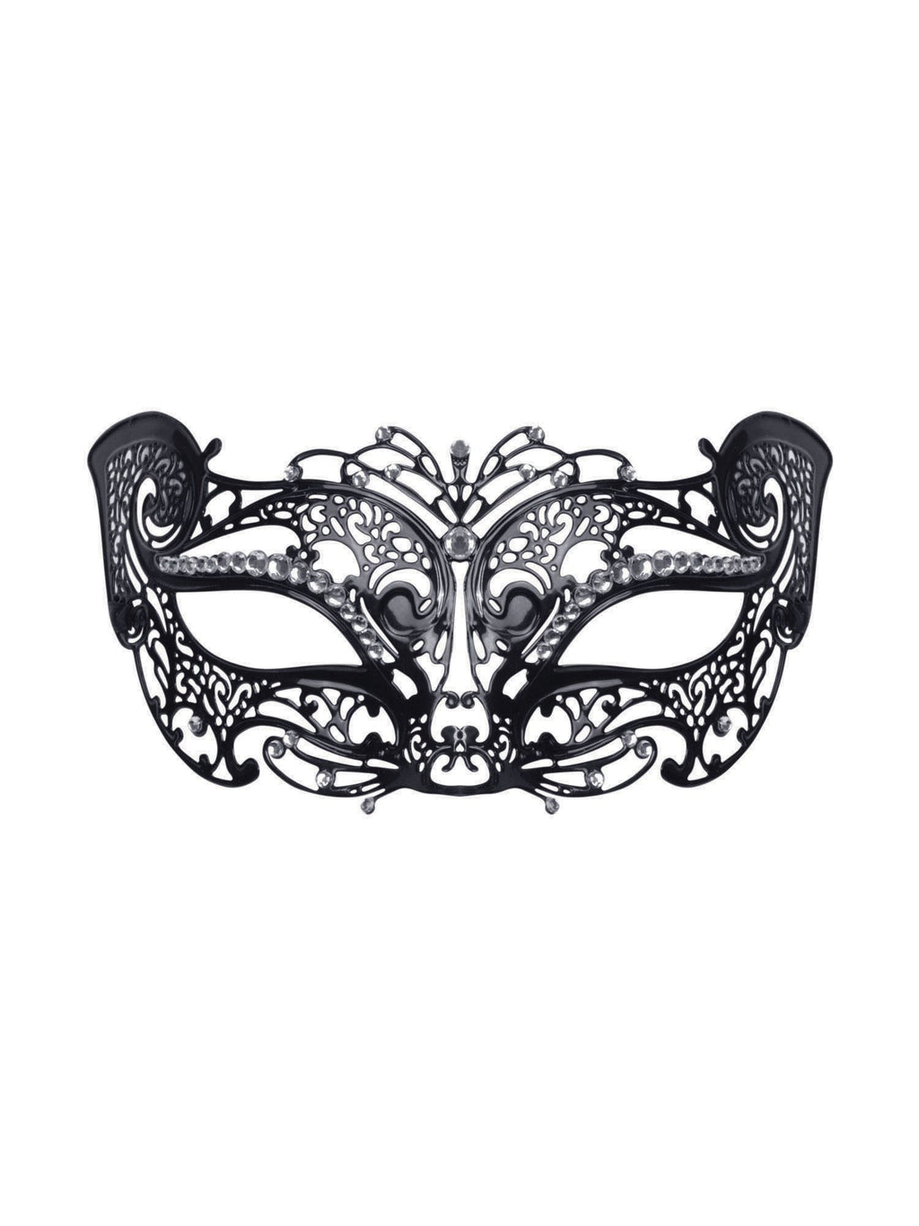 Metal Filigree Cat Mask with Stone