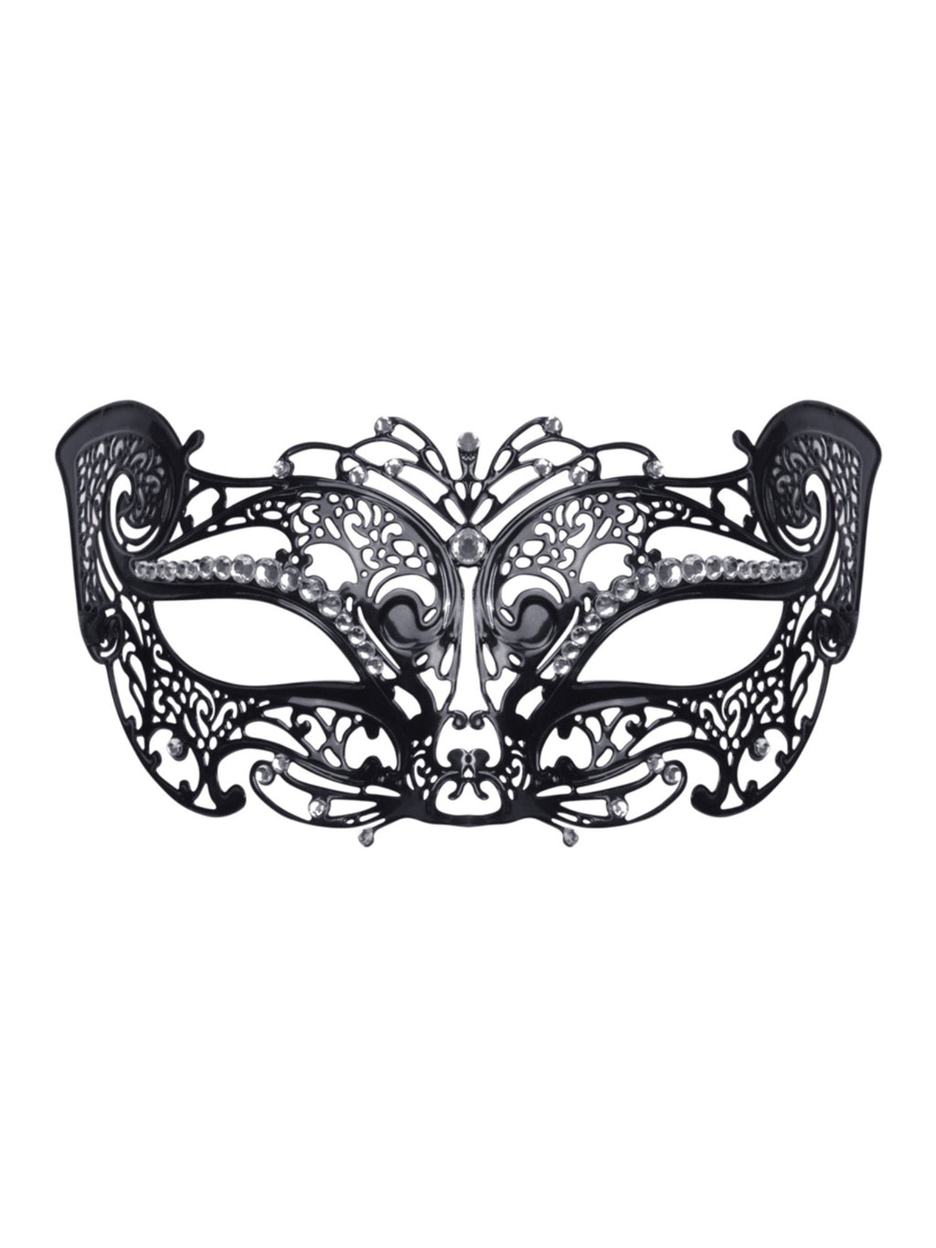 Metal Filigree Cat Mask with Stone