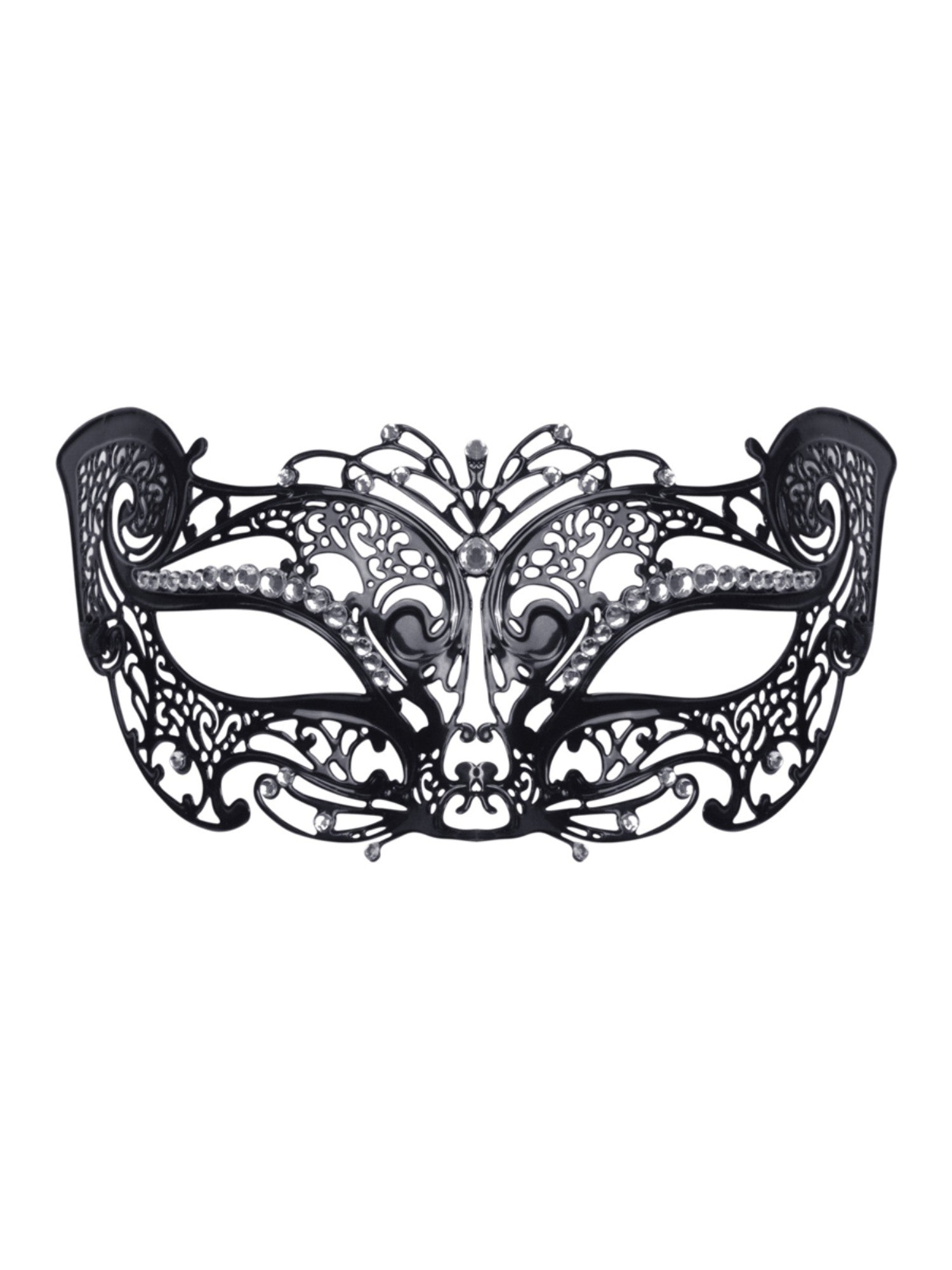 Metal Filigree Cat Mask with Stone